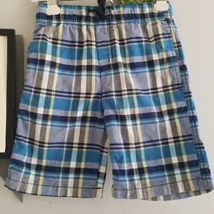Boy's‎ Gymboree Plaid Cargo Shorts Blue White 7